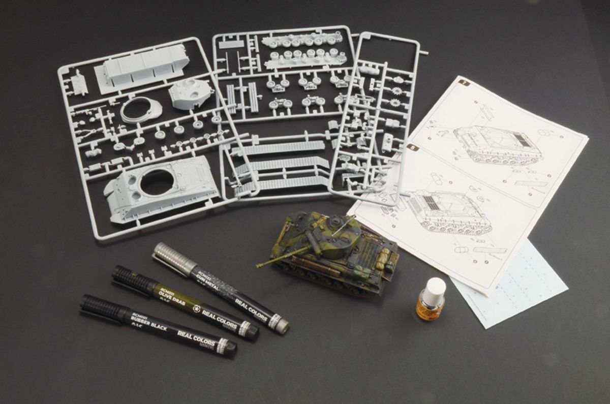Italeri - 1/56 Starter set, Sherman Fury