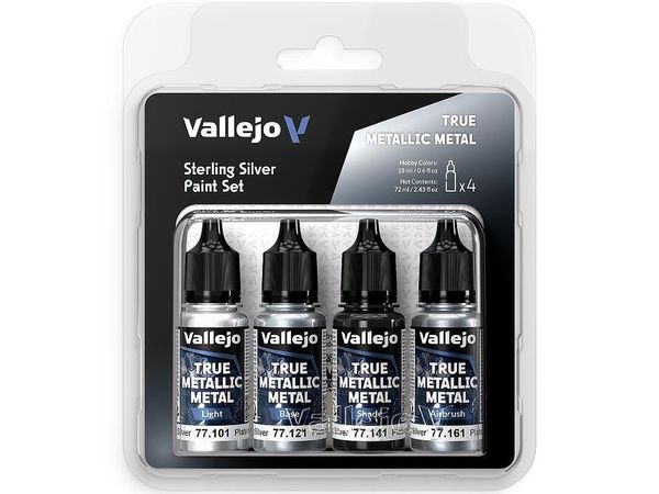 Hovedbilde Vallejo - True Metallic Metal, Sterling Silver paint set