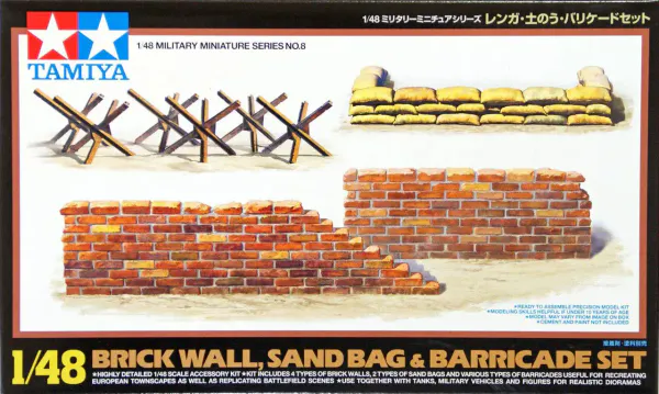 Hovedbilde Tamiya - 1/48 Brick Wall, Sand Bag and Barricade Set