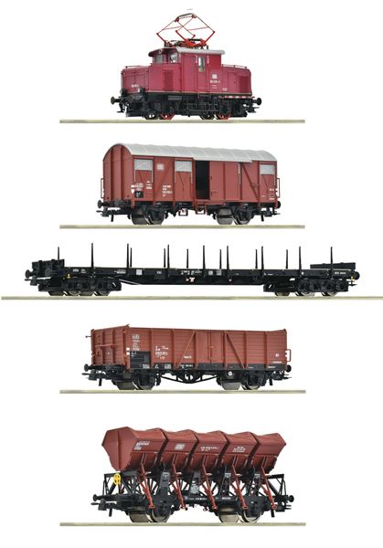 Hovedbilde Roco - DB 005 med 4 godsvogner 