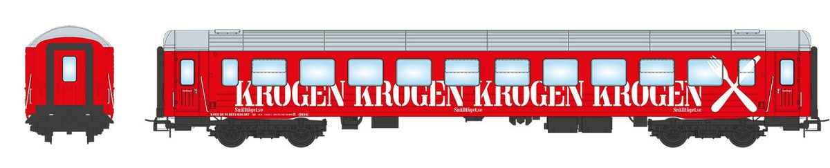 NMJ Topline - Snälltåget restaurantvogn S-VEO (5634) KROGEN, Rød